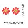 Exaggerated, simple and fashionable vacation fabric faux flower large flower stud earrings romantic and versatile stud earrings