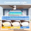 25/42/52in 3 Blades DC Motor Silent Ceiling Fan Lamp Smart Ceiling Fan Light Stepless Dimming LED Lighting Fan