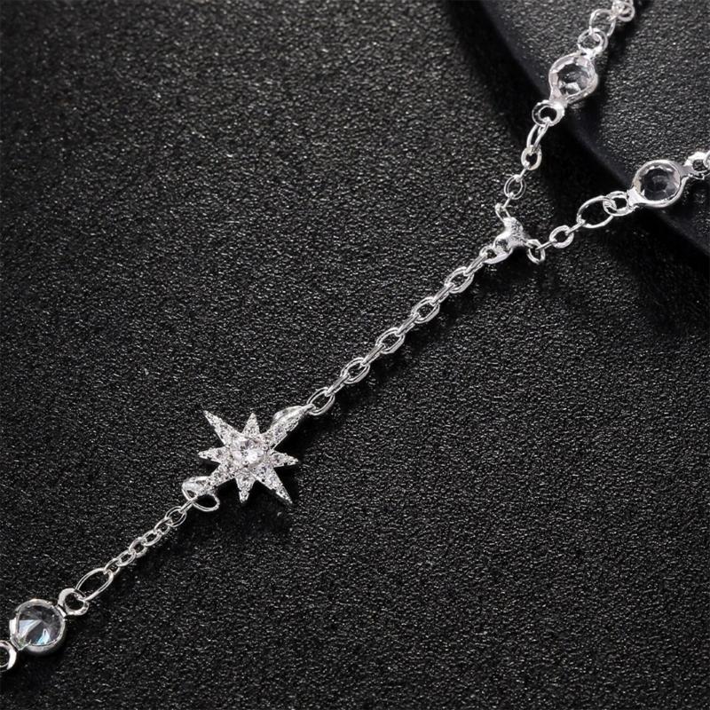 Adjustable Finger Decoration Bracelet Glittering Rhinestones Star Charm Hand Chain Jewelry Special Gifts for Women