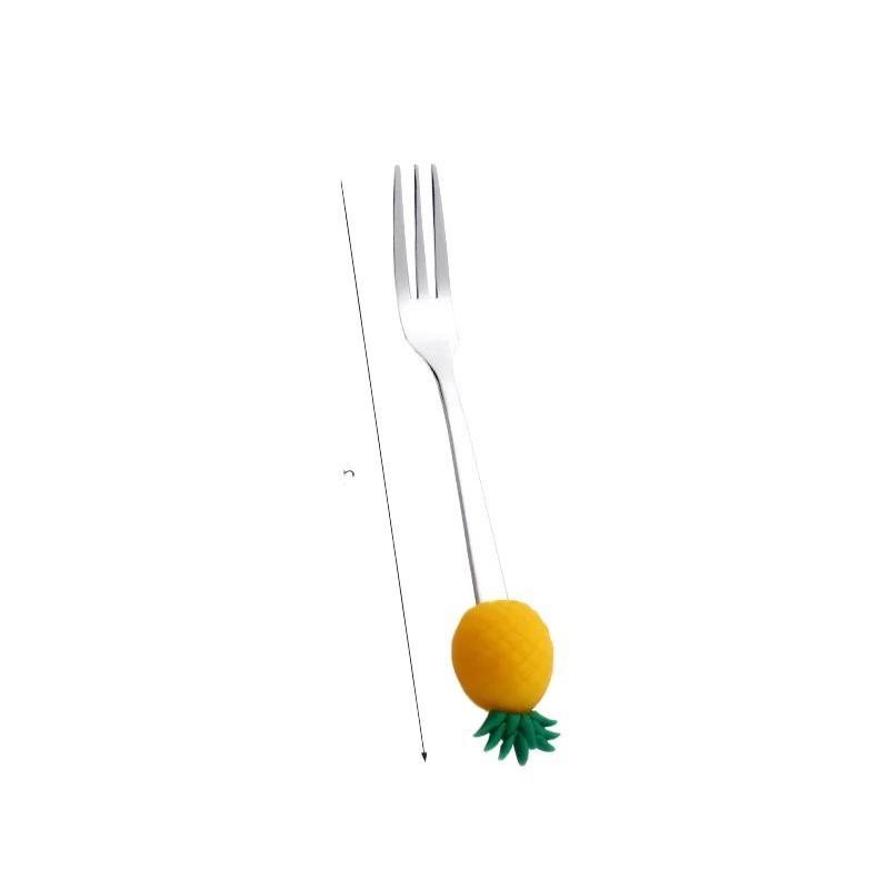 Stainless Steel Fruit Shaped Coffee Spoons Fruit Dessert Spoon Fork Candy Tea Spoon Drink Tableware Kitchen Supplies