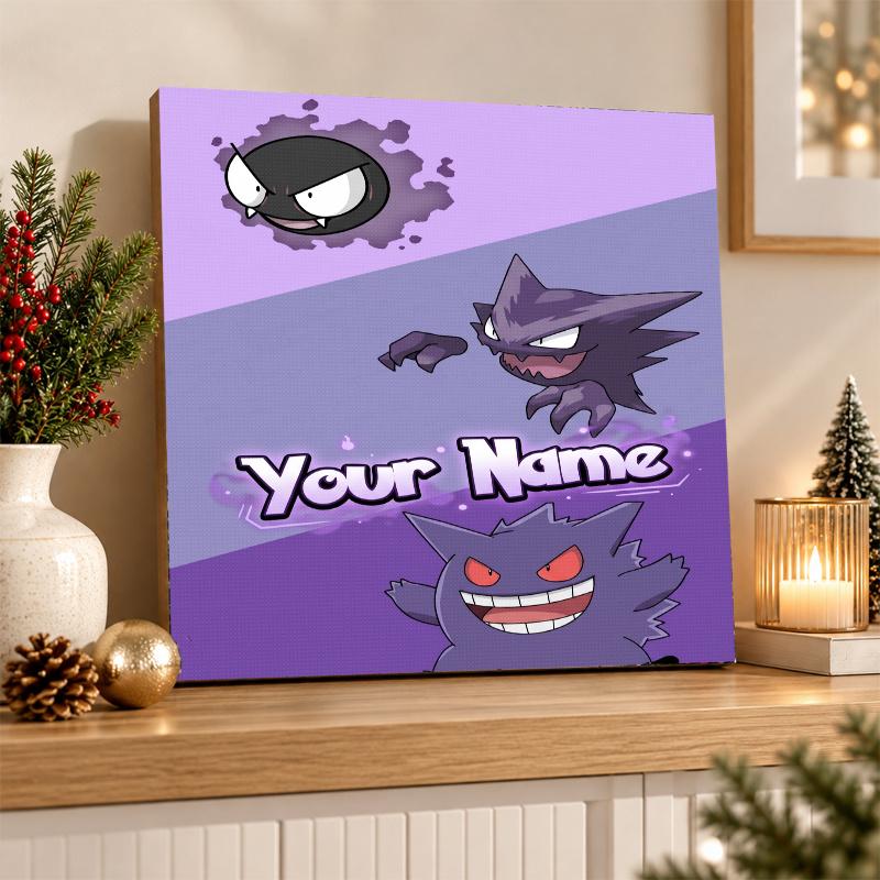 Gengar Haunter Gastly Custom Name Diamond Painting Personalized 5D Full Drill DIY Diamond Art Home Decor