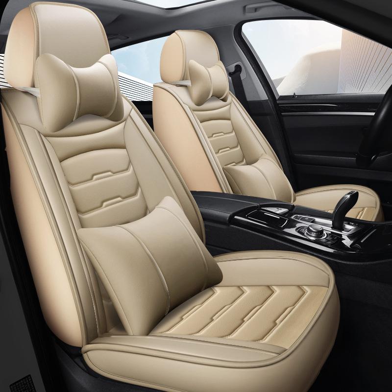 5-Seat Car Seat Covers, SUV PU Leather Full Coverage All-Season Seat Cushions for Sedan, Summer Car Seat Pads