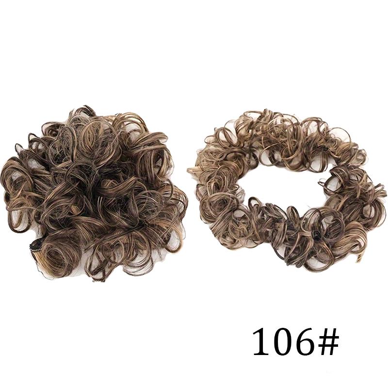 Fluffy caterpillar style curly hair bun wig ladies' hair bun wig easy to wear suitable for all hair types and face shapes
