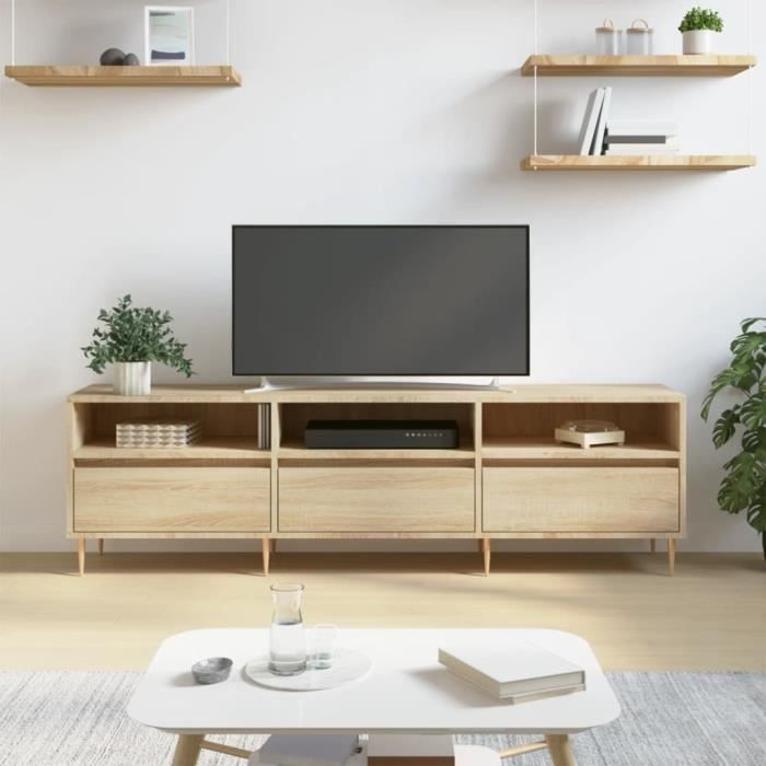 VidaXL Meuble TV chêne sonoma 150x30x44,5 cm bois d'ingénierie 831271