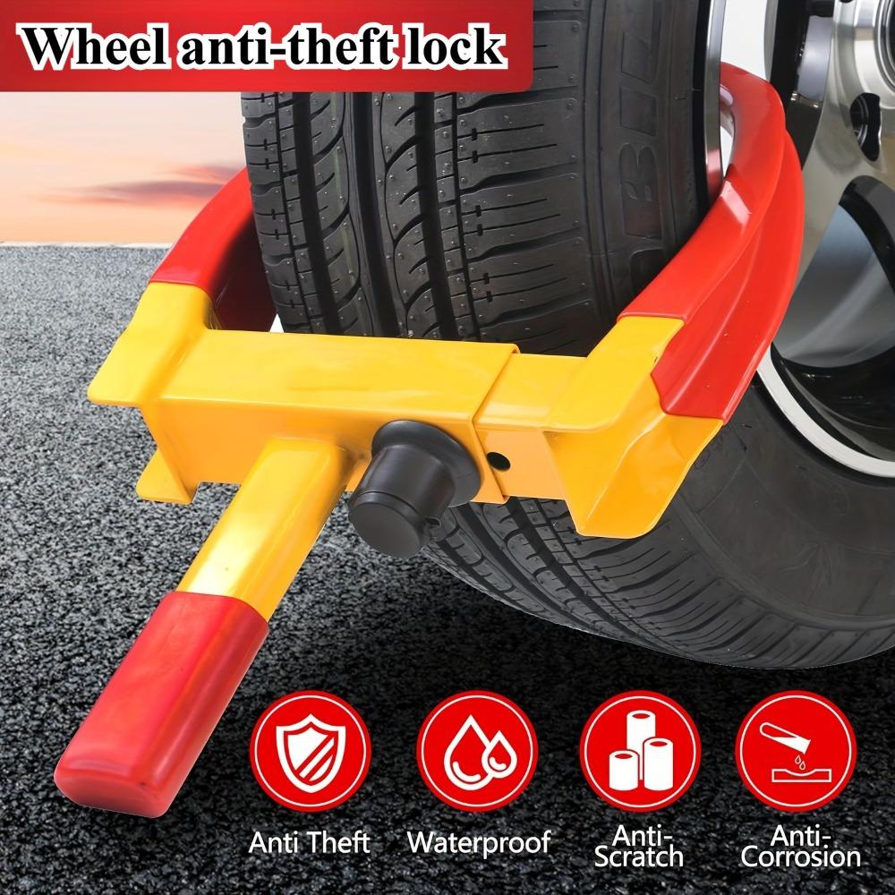 Stainless Steel Heavy Duty Tire Lock. Nine-hole Adjustable. Fits Cars, Trucks, RVs, Trailers, Bikes, Motorcycles.