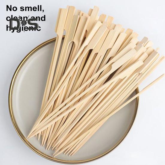 100Pcs Wooden Skewers 6 Inch Sturdy Cocktail Picks for Appetizers Flat Paddle Food Sticks for Party BBQ Fruit Cheese Charcuterie Boards Accessories
