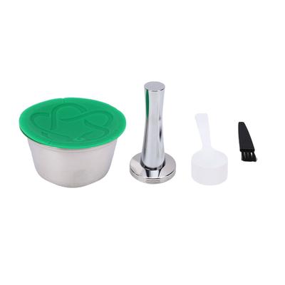 Reusable Coffee Capsule Fit for Dolce Gusto Machine Stainless Steel Silicone Refillable Coffee Filter Pod with Tamper