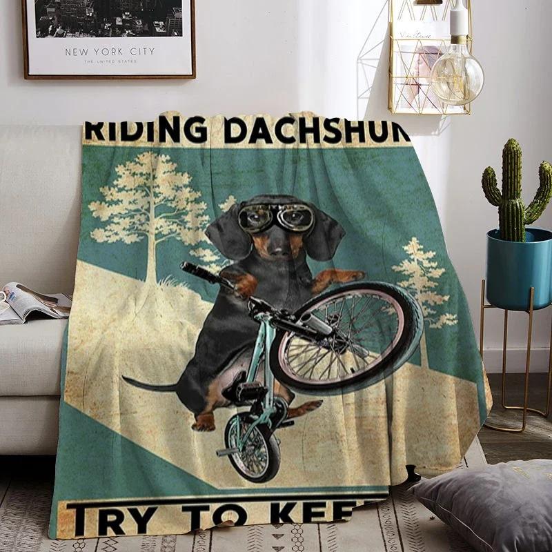 Sausage Dogs Warm Winter Blankets for Decorative Sofa Corgi Animals Blanket Double Beds Dachshund Bedspread On the Bed Knee Nap