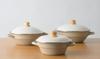 Fuji Enamel Earthenware with Pot, Enamel, Tabletop, 24cm, Lid, IH, Gas, Greige, HD-24.GG