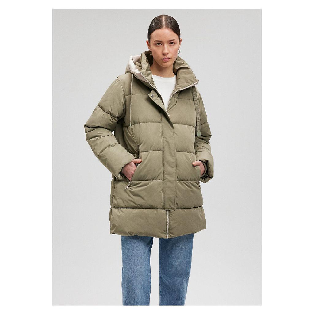 Hooded Beige Puffer Jacket 1110150-70144