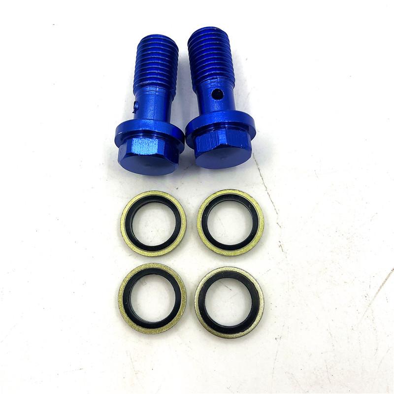 Hydraulic Clutch and Brake Oil Hose Fuel Hose oil cooler  Refitting aluminum M10 Bolts For Connector End синий