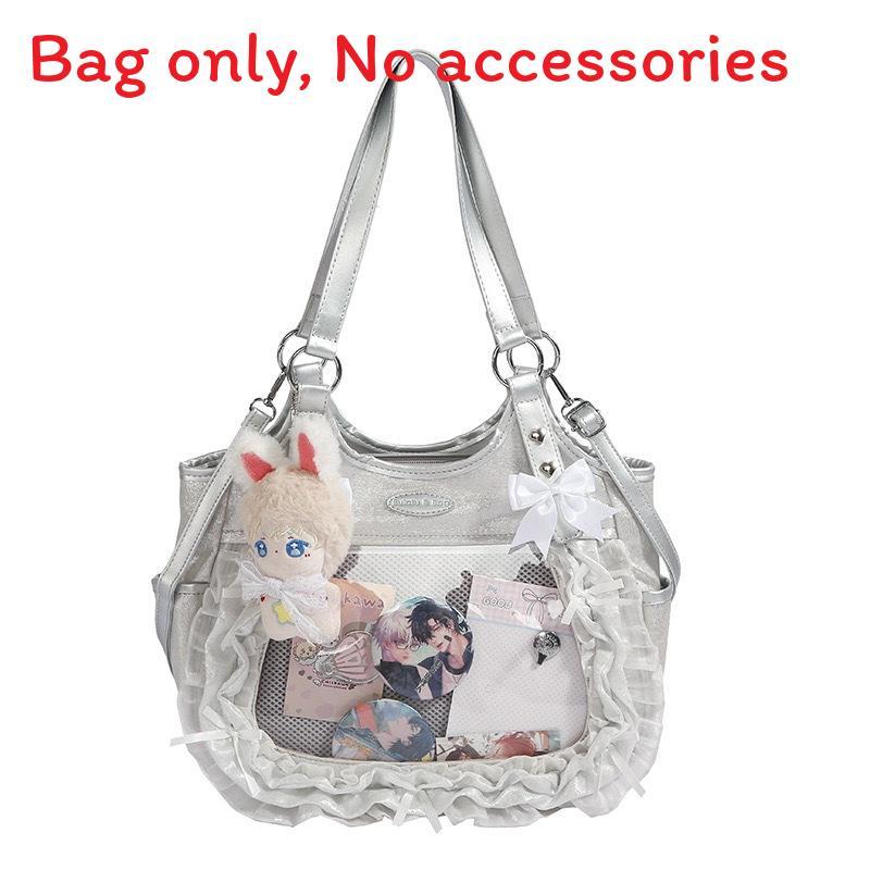 Sweet Lace Bowknot Shoulder Bag For Casual Daily Use With Pu Material