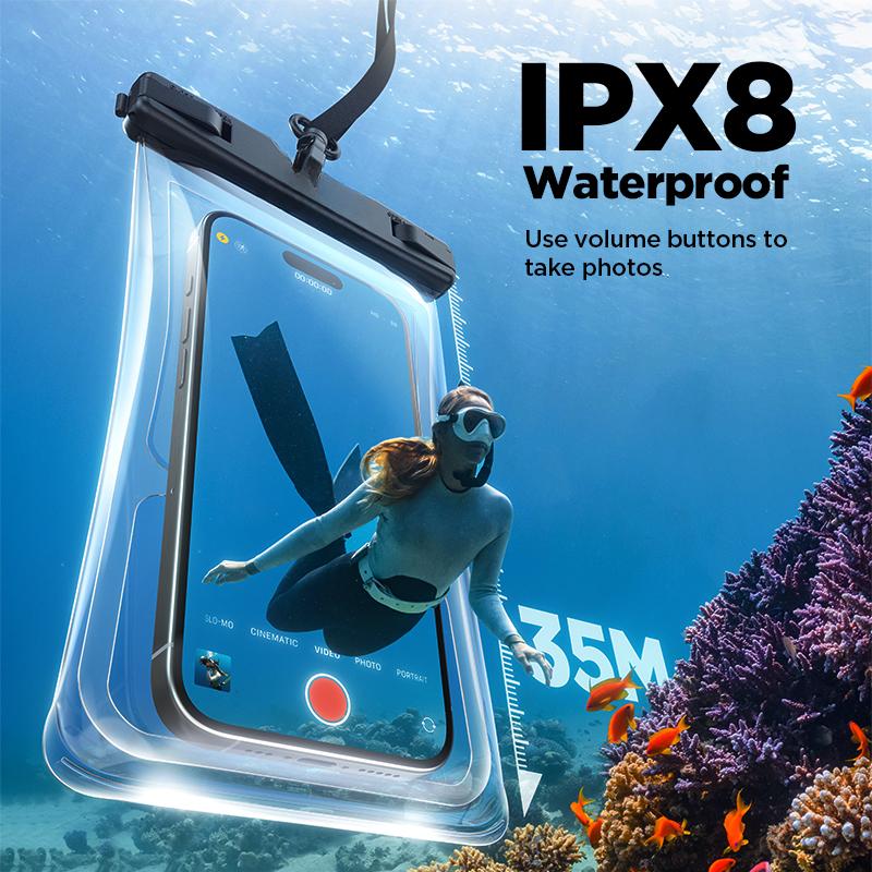 IPX8 Waterproof Phone Case Pouch Universal Dry Bag for Swimming and Underwater Protection