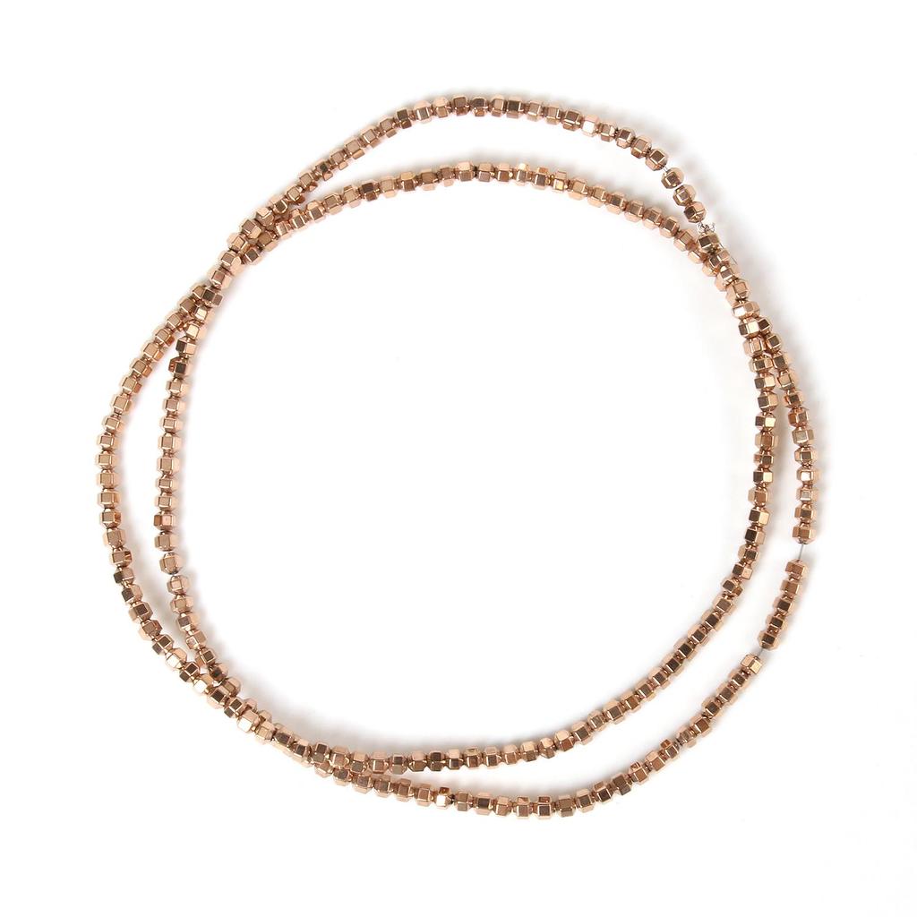 Handgefertigte Bastelfarbe, rosévergoldete Hämatitperlen, natürliche Rondelle-Perlen für Schmuckherstellung, DIY-Charms, Armband-Zubehör, 38,1 cm