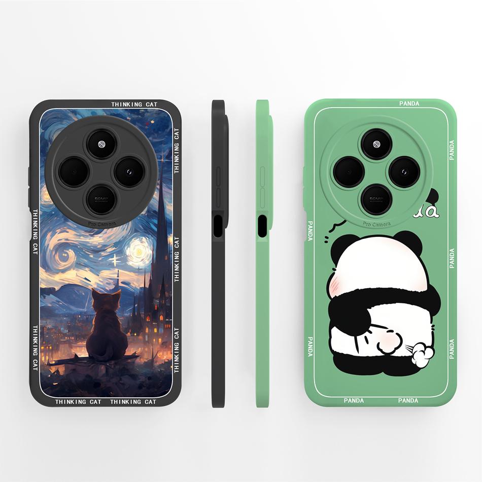 Per Custodia Telefono POCO C75 Carino Cuore Gatto Morbido Silicone Liquido Cover Posteriore Per Xiaomi Poco C 75 Protezione Completa Anti Caduta Funda Capa