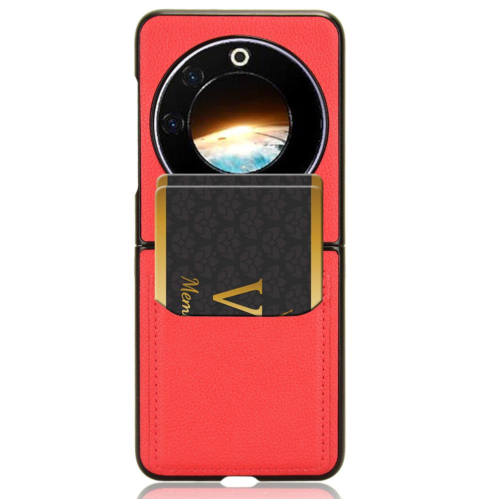 

For TECNO Phantom V Flip Case PU Leather+PC Phone Cover with Card Holder Green