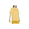 New Nike Air Women's Logo Letter Print Crewneck T-Shirt Yellow DX7919-795
