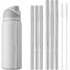 6 Pcs Metal Straw Compatible with Owala FreeSip 24 Oz 32 Oz 40 Oz, Straw for Owala with 2 Straw Cleaner Reble Stainless Steel Koala Straws