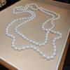Korean Trendy Long Pearl Necklace - Minimalist Light Luxury for Sweaters