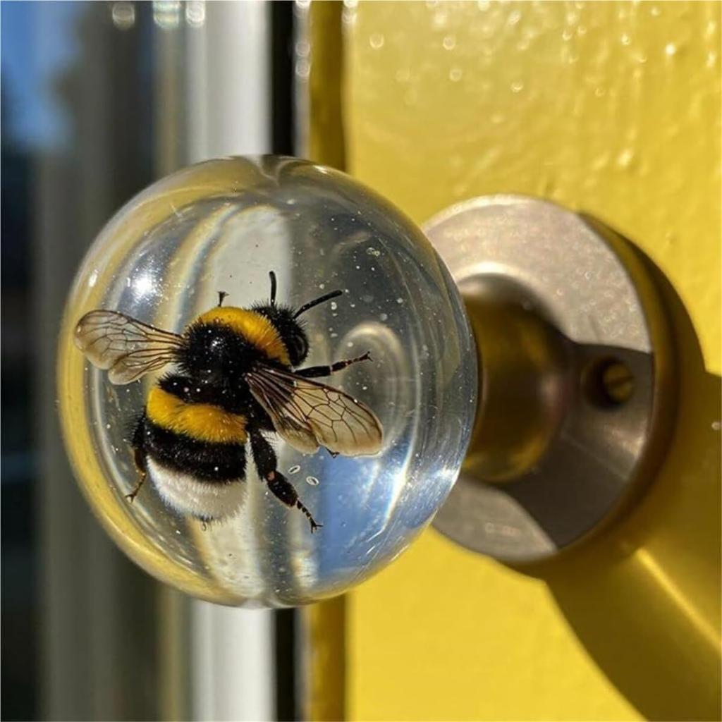 Handmade Resin Door Knob With Glass Bead Decoration - Unique Decorative Knob, Easy To Install, Suitable For Bedroom, Living Room