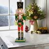 Weihnachtsnussknacker-Figur, handbemaltes Nussknacker-Ornament aus Walnussholz, geeignet für Wintertische, Tischplatten und Kamine