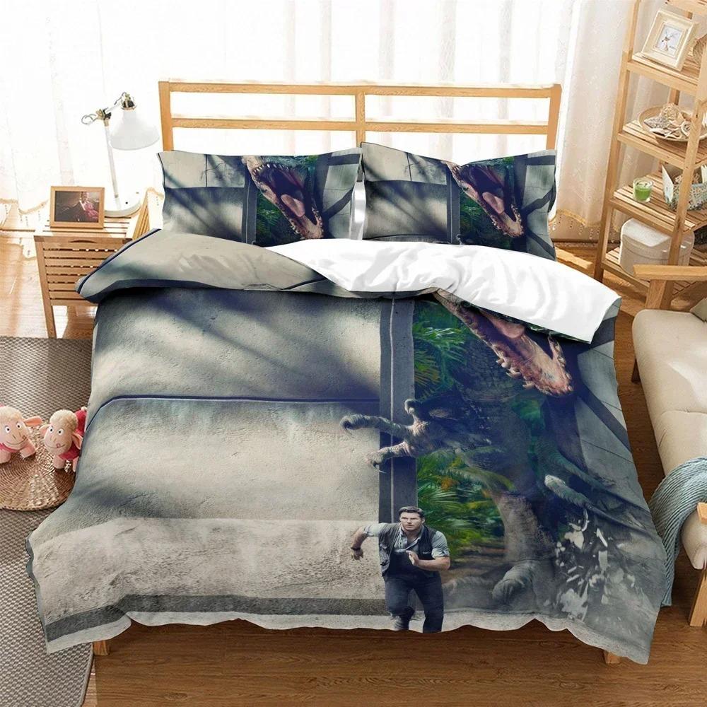 3D Print Jurasic Dinosaur Beding Set 3D Printed Suitable for Bedrom Soft Duvet Cover Set With Pilowcases Children Kids Home Textile