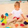 B. Toys Sandbox Set, 10-Piece Set with Sand Toys and Truck Toy, Summer Beach Bag, Ages 18 Months and Up, Authentic
