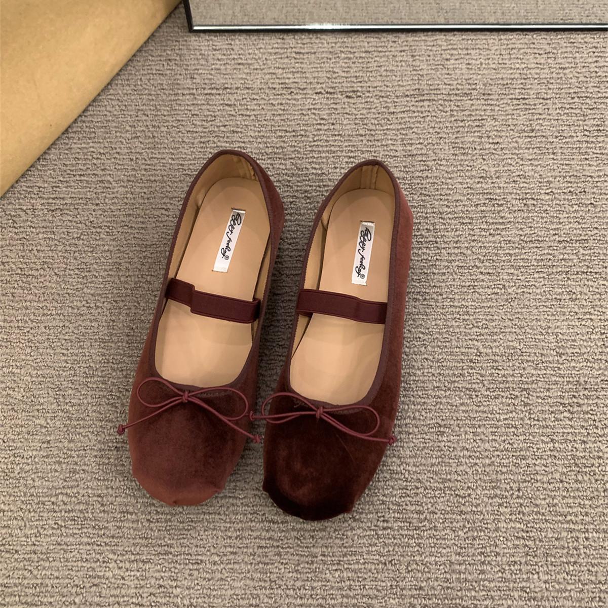 

Модные Бархатные Балетки Bailamos Женские Классические Квадратный Носок Бантик Эластичная Резинка Балетки Женские Мягкие Лоферы Mujer 40