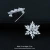 Elegante Schneeflocken Zirkonia Brosche für Damen: Luxuriöse Anstecknadel für Anzüge und Hemden
