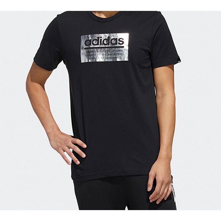 Adidas Foil Box T-Shirt Men Tops Black FM6254