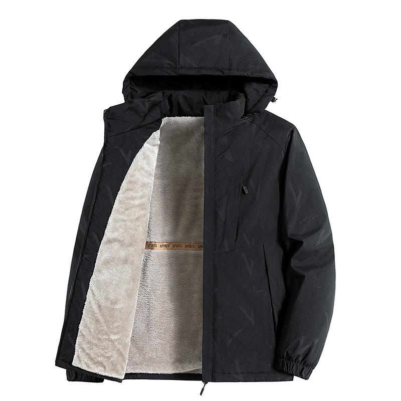 Men's Winter Removable Hat Windproof Warm Cotton-padded Clothes Men's and Women's Cotton-padded Jackets Dad's Coat