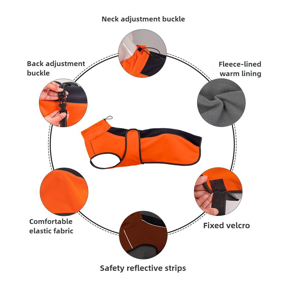 Outdoor Reflective Big Dog Clothes Dog Vest Large Dog Pet Clothes Jacket Golden Labrador Dog Cotton Coat