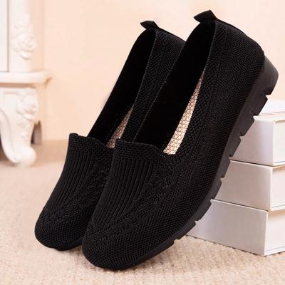 Flying Weaving Women's Shoes, Casual and Comfortable Women's Shoes, Lightweight Soft-soled Breathable Middle-aged and Elderly Mother Shoes