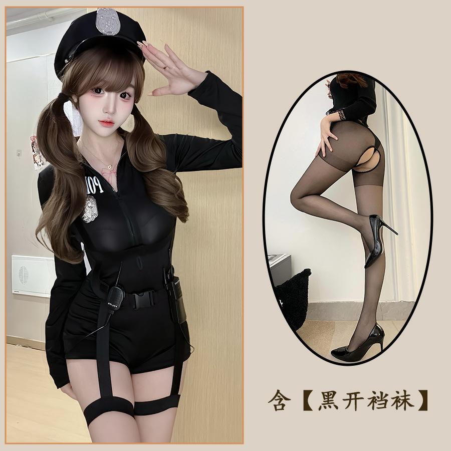 Erotic Lingerie Royal Sister Policewoman Cos Sexy Night Uniform Suit Seduction Policewoman Uniform Stewardess Play