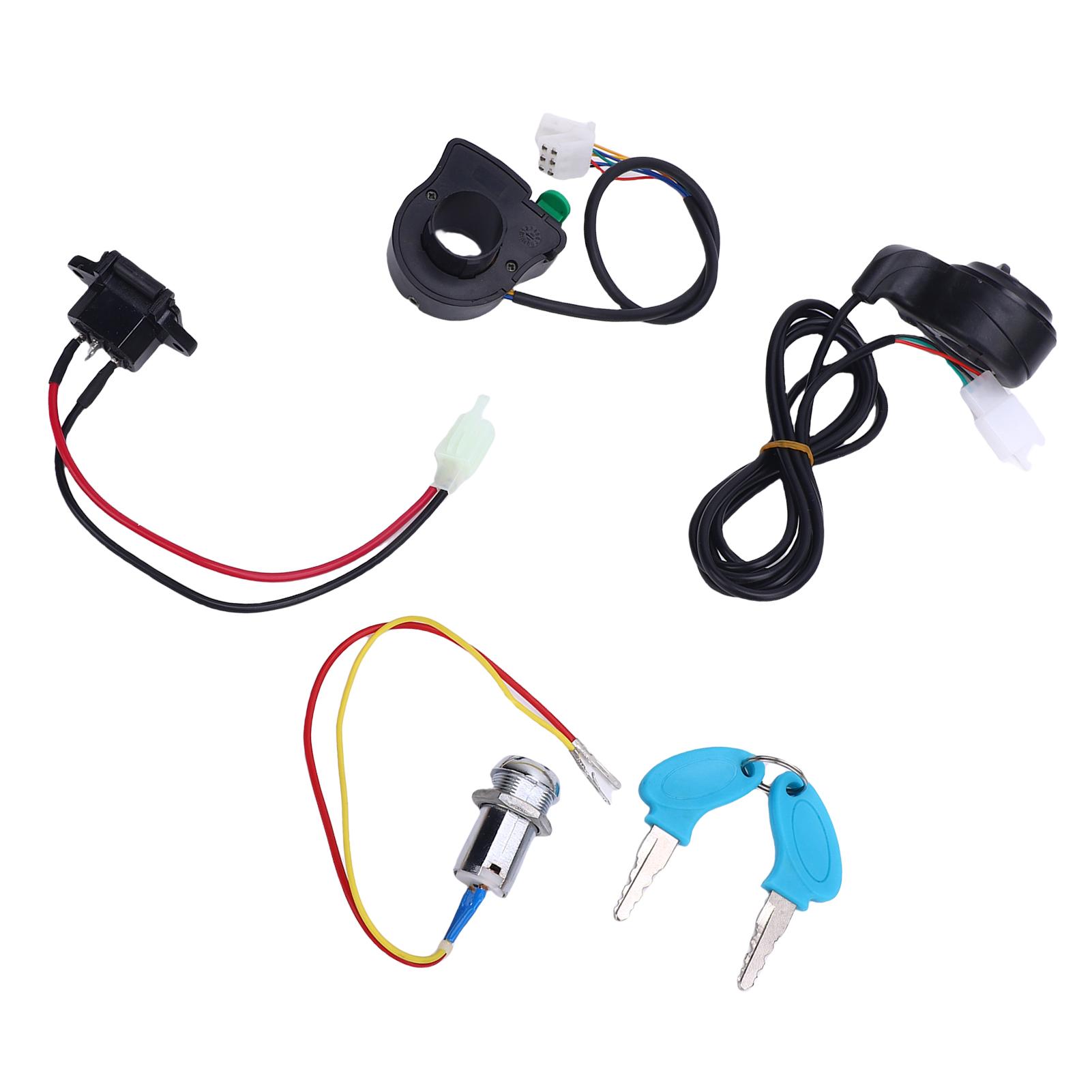 

Переключатель на руле 3 в 1 с замком зажигания, рычагом газа под большой палец, комплектом порта для зарядки для электровелосипеда