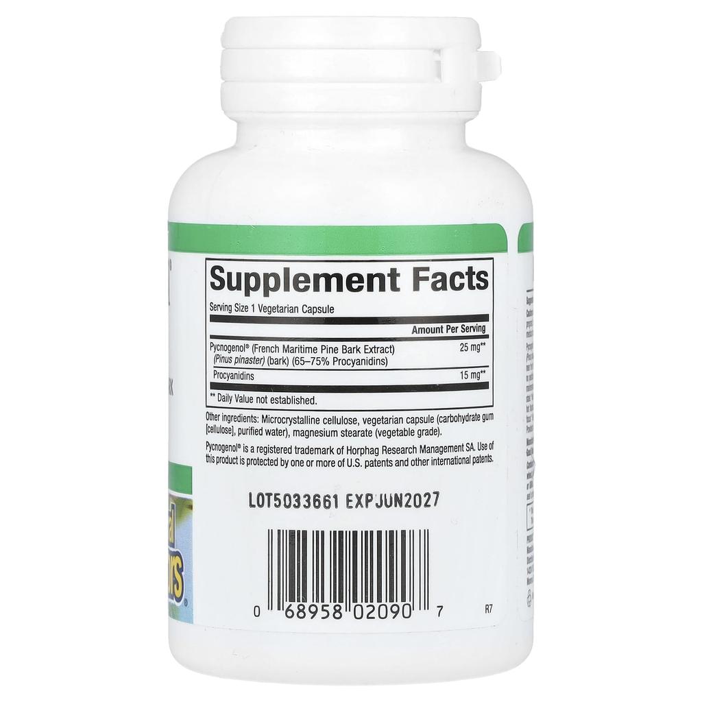 Pycnogenol, 25Mg, 60 Veggie Caps