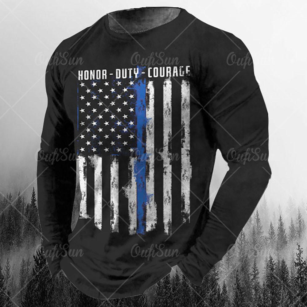 Men ‘s Vintage Long Sleeve T Shirt 3D Print Spring Autumn Hip Hop Streetwear O-Neck T Shirts Loose Tops Tees Men Clothing