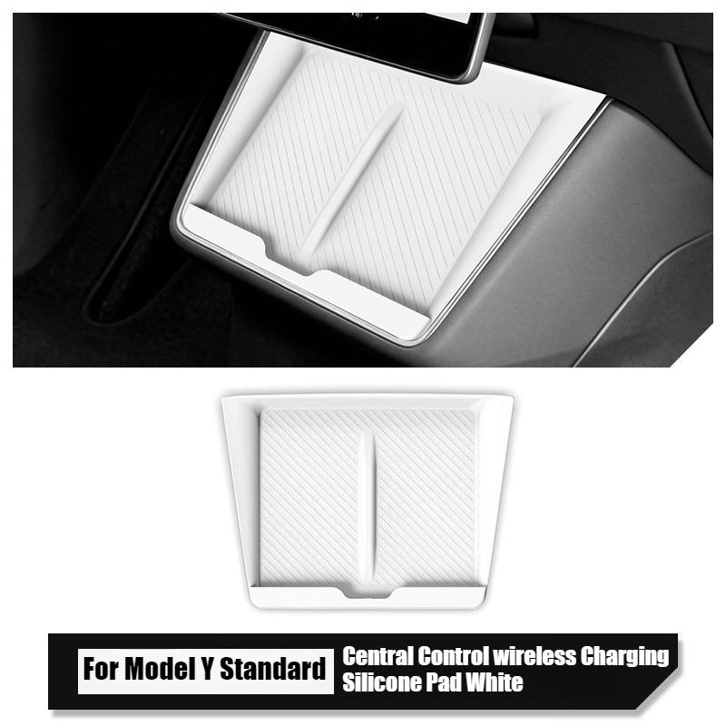 Central Control Wireless Charging Silicone Pad For Tesla Model Y 2025 2026 Standard Car Auto Car Anti-Slip Dustproof Pad Tray