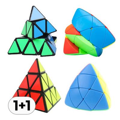 1+1 Pyraminx Cube Set Pyramid Triangle Magic Cube Special Block Expert Triangle Twist Puzzle Block, Korean Popular Puzzles