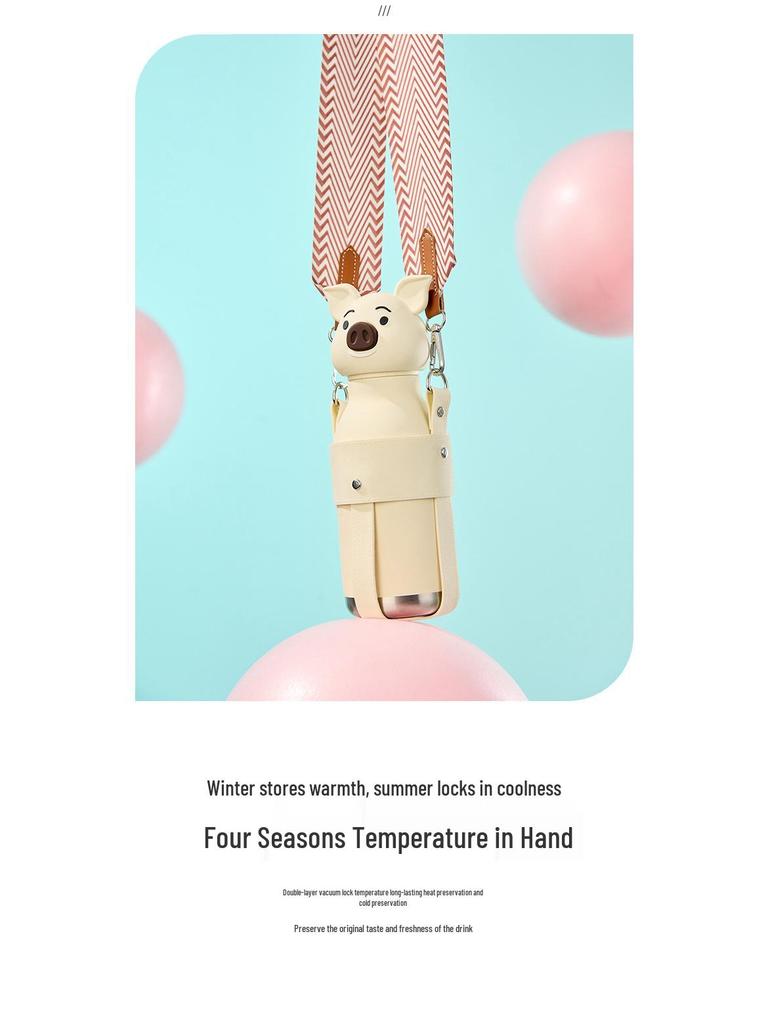 304 Stainless Steel Insulated Water Bottle for Kids – Cute Animal Design, Portable for Outdoor Sports