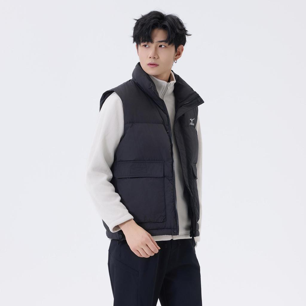 Mizuno Leichte einfarbige Jacke mit Stehkragen, winddicht und warm, mit Daunenweste, Herren-Oberbekleidung A2CE2556