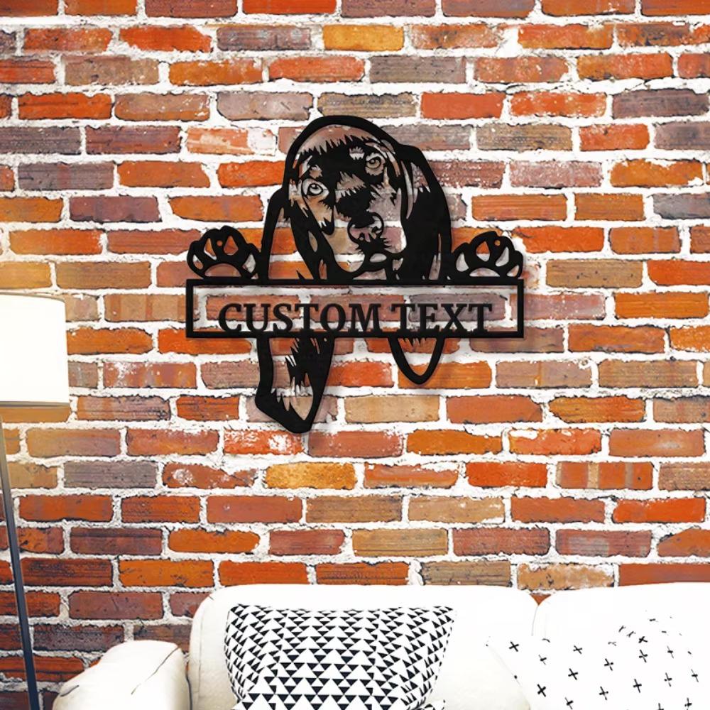 Tailored Metal Sign Black Tan Coonhound Dog Lovers Wall Art Decor