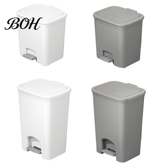 White And Gray Trash Can Pedal Can, with Dual-mode Lid, Easy Access Garbage Household Foot Operated Bin Odor-proof Slim Solid Color Waste Basket, for