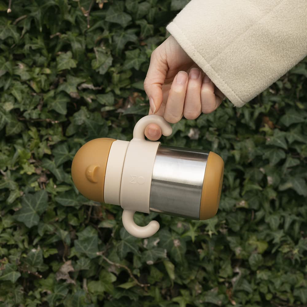 Melloware Baby Thermos with Stainless Steel for Boys and Matt Baby Gift Straw, 270ml, Insulated, Toddlers, Girls, Matt, Beige,