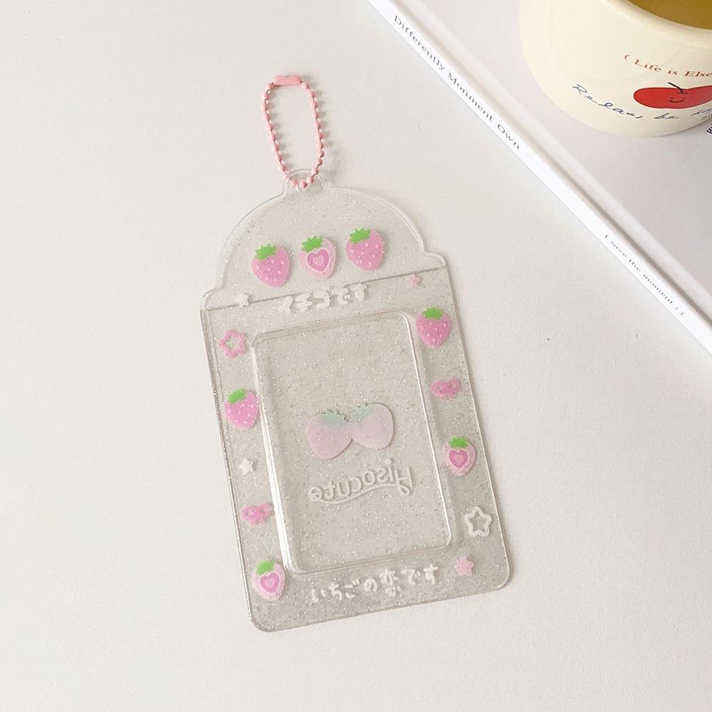 Cute Acrylic Card Holder 3 Inch Kawaii Photos Protective Cover Cartoon ID Card Card Holder Student