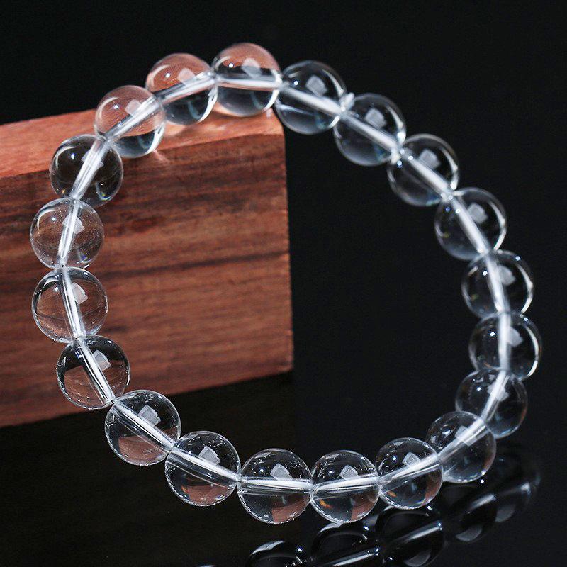 Hongchu Crystal Natural East China Sea Old Material Round Bead White Crystal Bracelet Old Mine White Crystal Bracelet Loose Beads