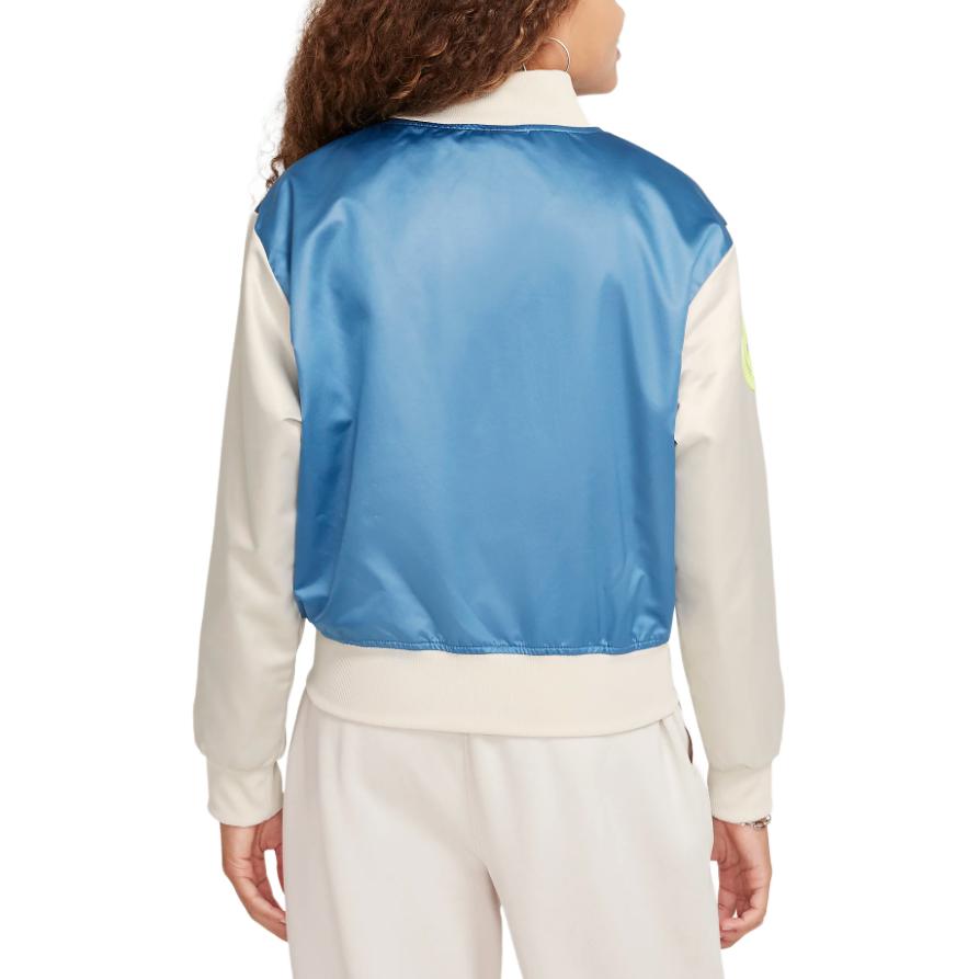 Nike Chaqueta Holgada Cuello en V Moda Suave Cómoda Chaquetas para Niños Azul Blanco FZ5563-429