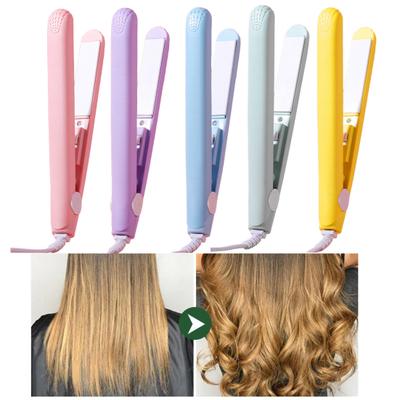 Mini Dual Purpose Curling Iron 2-In-1 Curling Wand Flat Iron Hair Straightener Curler Fast Heating Portable Travel Women Short Long Hair Styling Tools