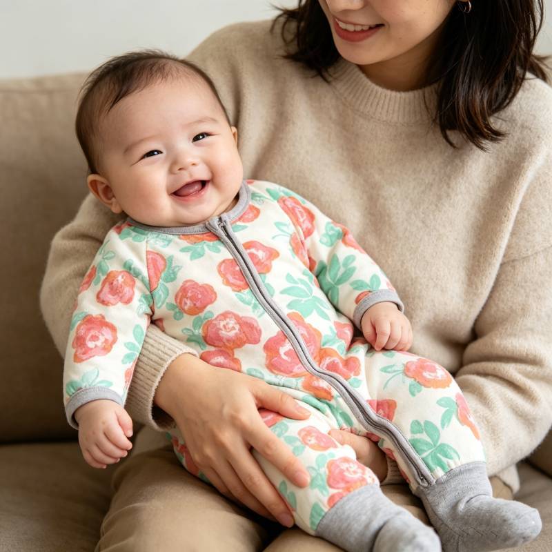 Baby Cotton Romper With Floral Print For Boys And Girls Perfect For Crawling