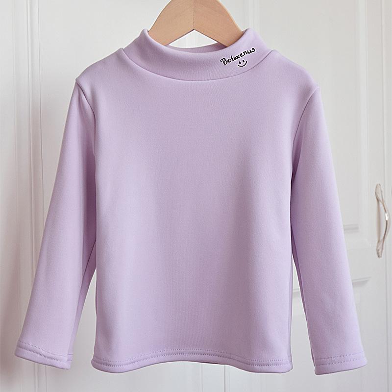 Unisex Kids Thickened Half Turtleneck Long Sleeve Warm Winter Base Shirt